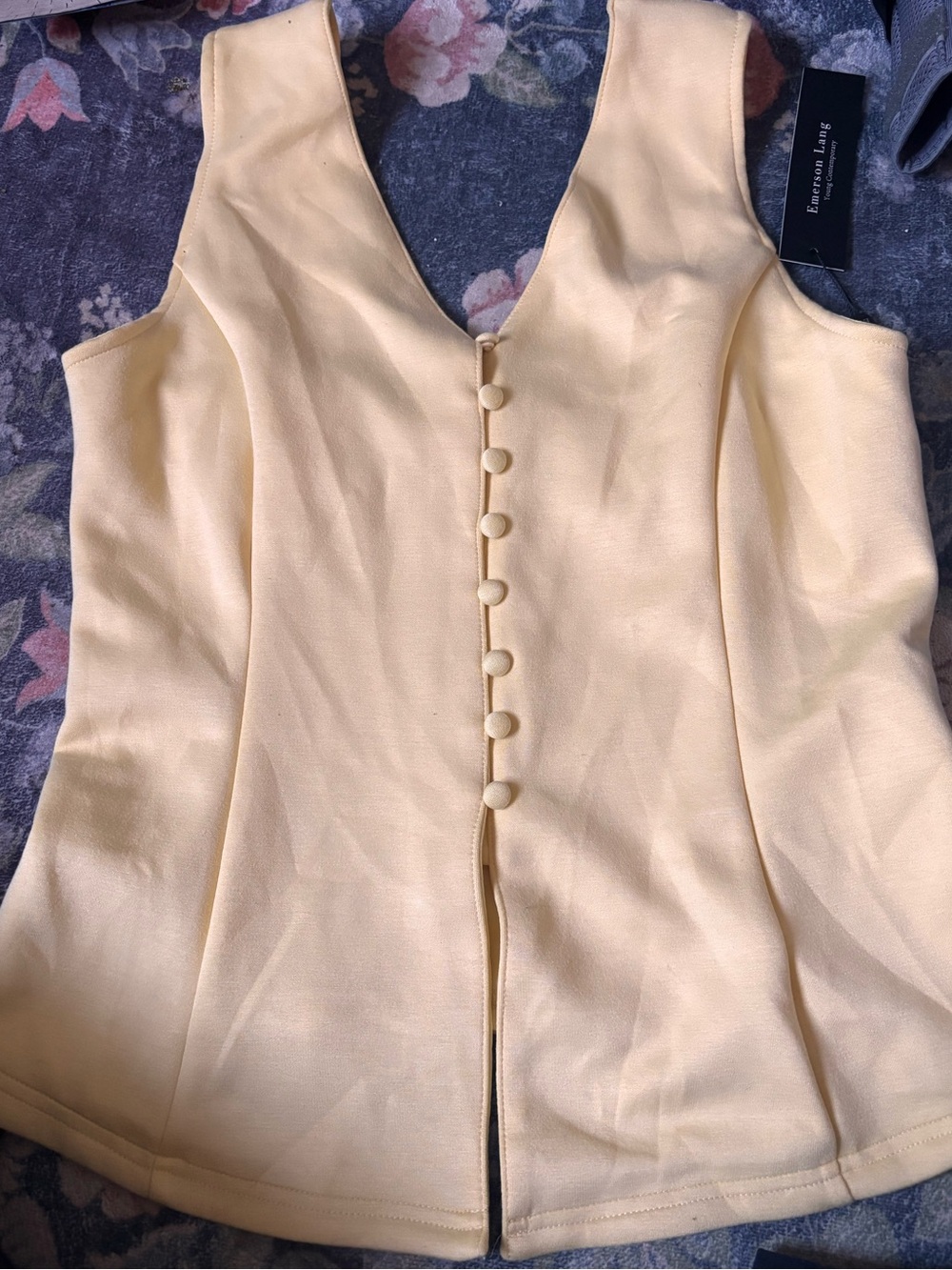 Emerson Lang Pale Yellow Sleeveless Top